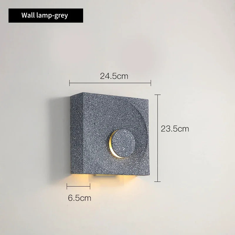 Modern Cement Wall Lamp Creative Art Simple Square LED Wall Lamp for Living Room Aisle Staircase Bedroom Wall Lamp