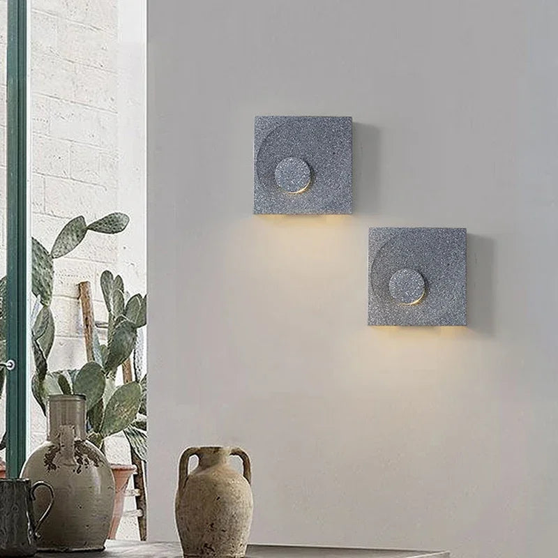 Modern Cement Wall Lamp Creative Art Simple Square LED Wall Lamp for Living Room Aisle Staircase Bedroom Wall Lamp